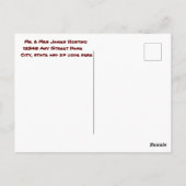 クリスマスパーソナライズされたの挨拶はがき。ホリデー ポストカード (裏面)