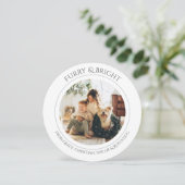 クリスマスパーソナライズされたの毛皮と明るい写真 シーズンカード (スタンド正面)