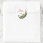 クリスマスパーソナライズされたの緑 ラウンドシール (バッグ)