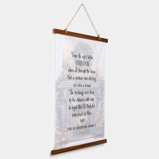 クリスマスパーソナライズされたの詩の前の夜 吊り下げ型タペストリー (傾斜あり)