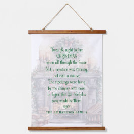 クリスマスパーソナライズされたの詩の前の夜 吊り下げ型タペストリー