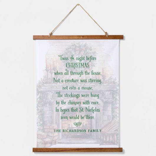 クリスマスパーソナライズされたの詩の前の夜 吊り下げ型タペストリー (正面)