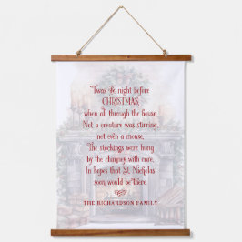 クリスマスパーソナライズされたの詩の前の夜 吊り下げ型タペストリー