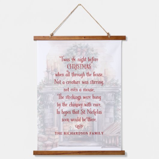 クリスマスパーソナライズされたの詩の前の夜 吊り下げ型タペストリー (正面)