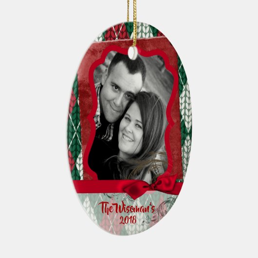クリスマスパーソナライズされたの醜いセーター写真オーナメント セラミックオーナメント (右)