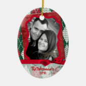 クリスマスパーソナライズされたの醜いセーター写真オーナメント セラミックオーナメント (正面)
