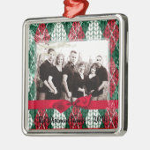 クリスマスパーソナライズされたの醜いセーター写真オーナメント メタルオーナメント (左)