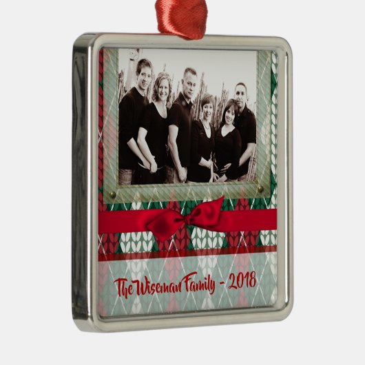 クリスマスパーソナライズされたの醜いセーター写真オーナメント メタルオーナメント (右)