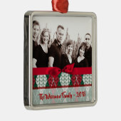 クリスマスパーソナライズされたの醜いセーター写真オーナメント メタルオーナメント (右)