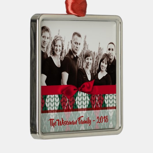 クリスマスパーソナライズされたの醜いセーター写真オーナメント メタルオーナメント (右)