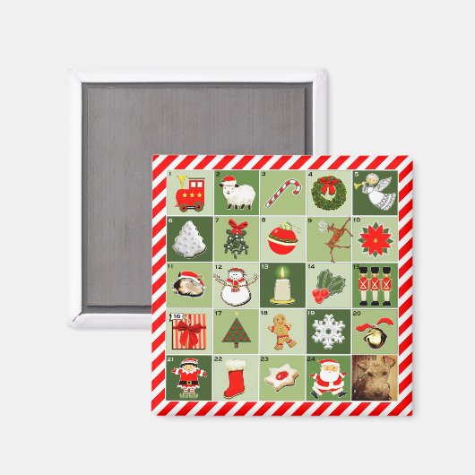 クリスマスパーソナライズされたの降臨カレンダー マグネット (正面/裏面)