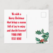 クリスマスパーソナライズされたの雪の結晶 ポストカード (裏面)