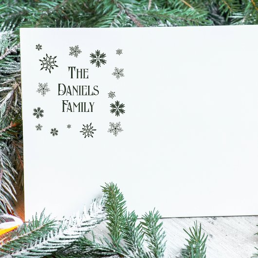 クリスマスパーソナライズされたの雪片 ラバースタンプ
