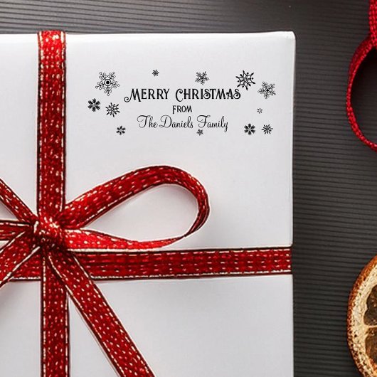 クリスマスパーソナライズされたの雪片 ラバースタンプ