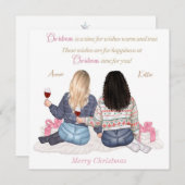 クリスマスパーソナライズされたの願いカード・メリークリスマス 招待状 (正面/裏面)