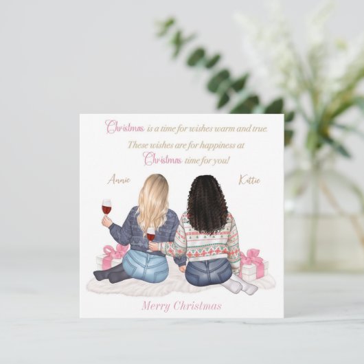 クリスマスパーソナライズされたの願いカード・メリークリスマス 招待状 (スタンド正面)