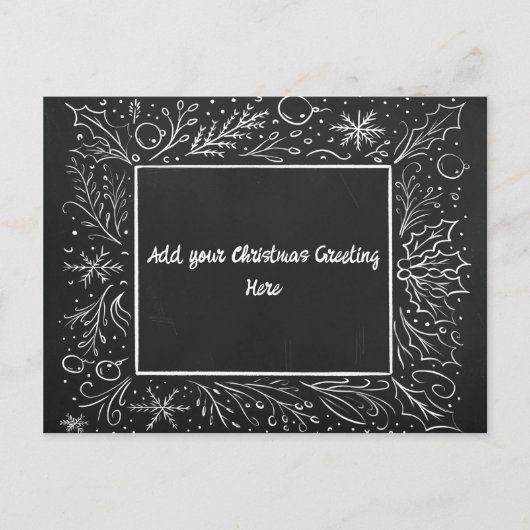 クリスマスパーソナライズされたの黒板 シーズンポストカード (正面)