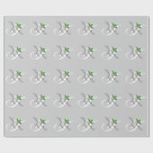 クリスマスパーソナライズされたのJチックグレーのモノグラム文字 ラッピングペーパー (フラット)