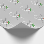 クリスマスパーソナライズされたのJチックグレーのモノグラム文字 ラッピングペーパー (角)