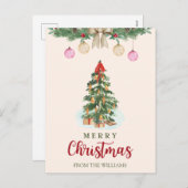クリスマスパーソナライズされたはがき シーズンポストカード (正面/裏面)