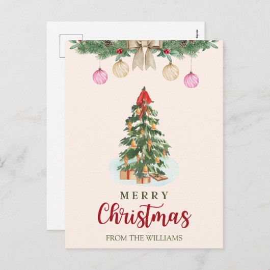 クリスマスパーソナライズされたはがき シーズンポストカード (正面/裏面)