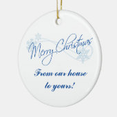 クリスマスパーソナライズされたは我が家から君の家へ セラミックオーナメント (左)