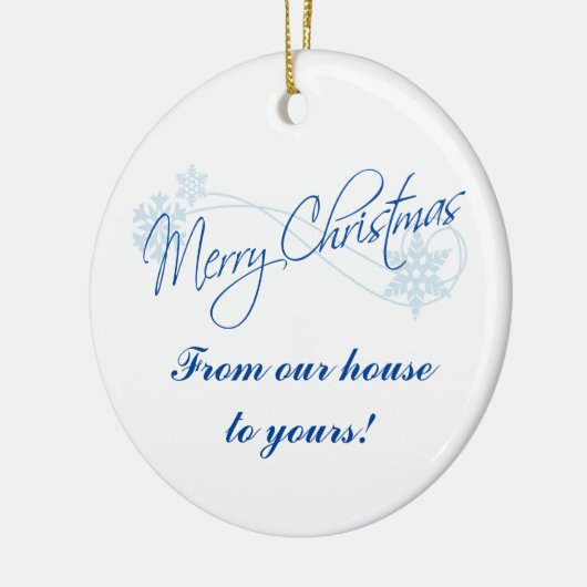 クリスマスパーソナライズされたは我が家から君の家へ セラミックオーナメント (左)