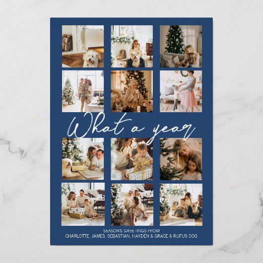 クリスマスパーソナライズされたは 箔シーズンカード (正面)