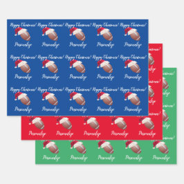 クリスマスパーソナライズされたアメリカンフットボールのラッピング ラッピングペーパーシート