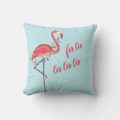 クリスマスパーソナライズされたウオーターカラーピンクフラミンゴ クッション (正面)