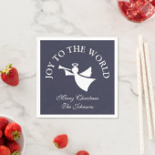 クリスマスパーソナライズされたエンジェル紙ナキン スタンダードカクテルナプキン (インサイチュ)