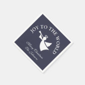 クリスマスパーソナライズされたエンジェル紙ナキン スタンダードカクテルナプキン (角)