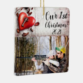 クリスマスパーソナライズされたオーナメントカントリーウッド鍵へ セラミックオーナメント (右)