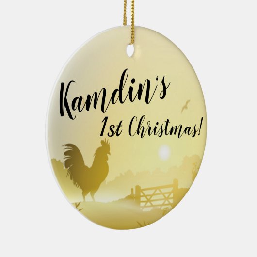 クリスマスパーソナライズされたオーナメントサニーモーニングファームクン セラミックオーナメント (右)