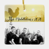 クリスマスパーソナライズされたオーナメントサニーモーニングファームクン セラミックオーナメント (正面)