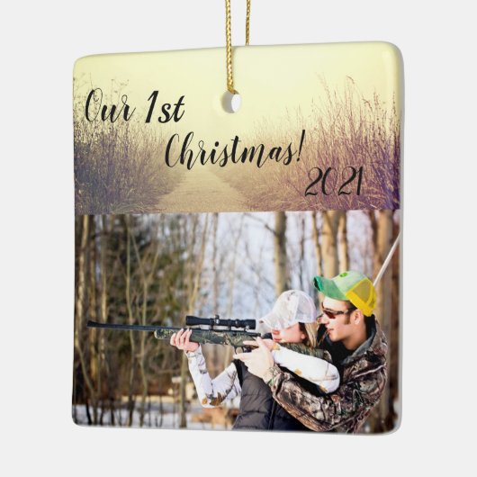 クリスマスパーソナライズされたオーナメントサンライズパスウェイ セラミックオーナメント (左)