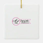 クリスマスパーソナライズされたオーナメントディアドードバックウッドランド セラミックオーナメント (裏面)