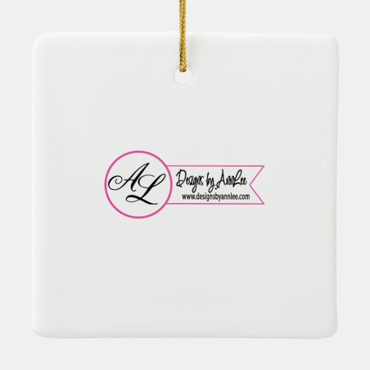 クリスマスパーソナライズされたオーナメントディアドードバックウッドランド セラミックオーナメント (裏面)