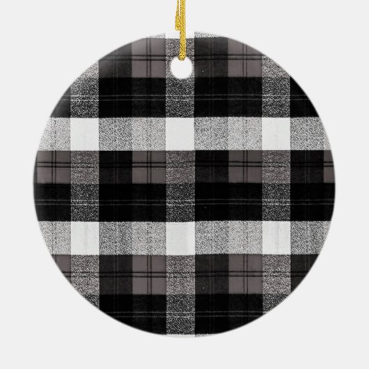 クリスマスパーソナライズされたオーナメントトラックバッファロープリッドブラ セラミックオーナメント (裏面)