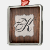 クリスマスパーソナライズされたオーナメントバーンウッドカントリールスティ メタルオーナメント (左)