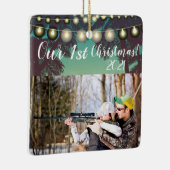 クリスマスパーソナライズされたオーナメントビーチサンセットパームツリー セラミックオーナメント (右)