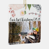 クリスマスパーソナライズされたオーナメントベビーピンクコスモスオンウィイ セラミックオーナメント (右)