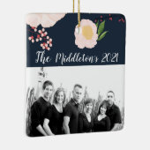 クリスマスパーソナライズされたオーナメントベビーピンクコスモスオンナビ セラミックオーナメント (右)