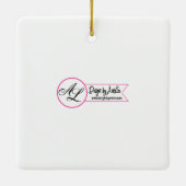 クリスマスパーソナライズされたオーナメントホワイトウォッシュウッドバーンド セラミックオーナメント (裏面)