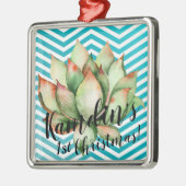 クリスマスパーソナライズされたオーナメントボホカクティサボスクー メタルオーナメント (左)