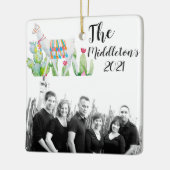 クリスマスパーソナライズされたオーナメントボホラマボヘミアンキャック セラミックオーナメント (左)