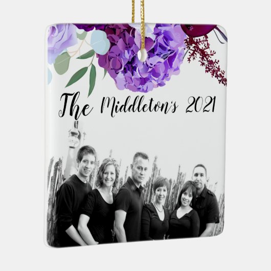 クリスマスパーソナライズされたオーナメントラベンダーハイビスカスオンWh セラミックオーナメント (右)