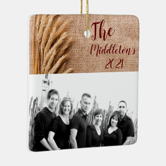 クリスマスパーソナライズされたオーナメント小麦オンバーラップサックCo セラミックオーナメント (右)