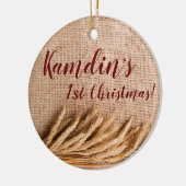 クリスマスパーソナライズされたオーナメント小麦オンバーラップサックCo セラミックオーナメント (左)