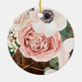 クリスマスパーソナライズされたオーナメント幾何ガーデンバラ セラミックオーナメント (裏面)